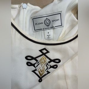 St. John Sport vintage made in Italy cream sleeveless midi dress silk